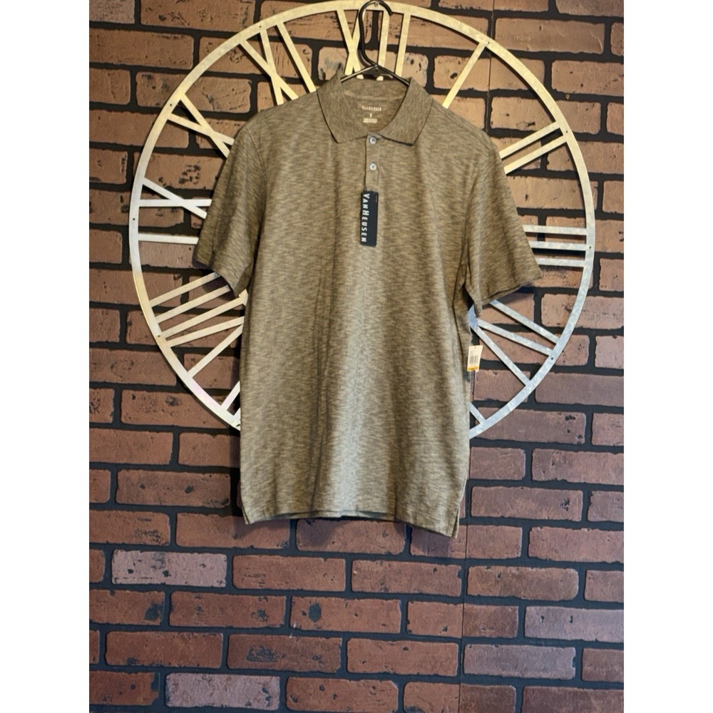 Men's Van Heusen Soft Touch Short Sleeve Polo Shirt Brown Cocoa Size S